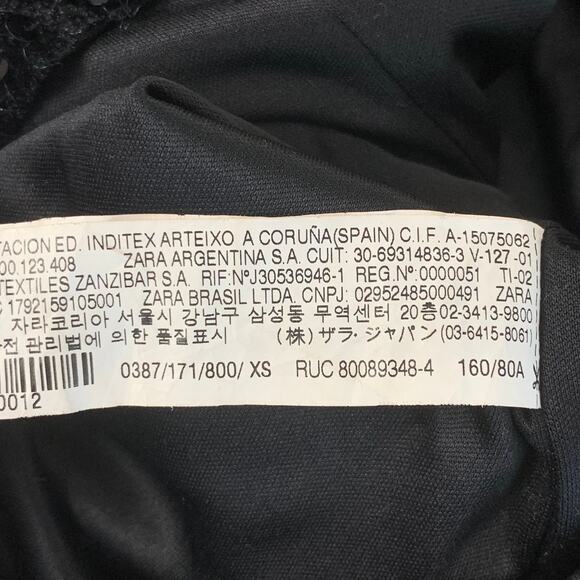 ZARA Velvet Sequin Dress Open Back Sparkle High Neck Dress, Black - Picture 12 of 13